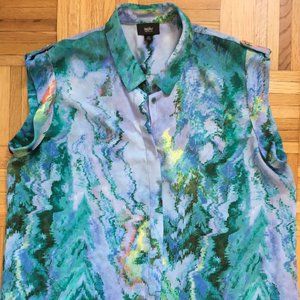 Colorful Short-sleeved Button down blouse